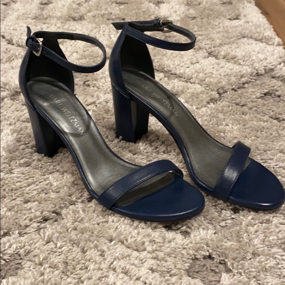 Staurt Weitzman Navy Sandal Pumps Sz. 8.5